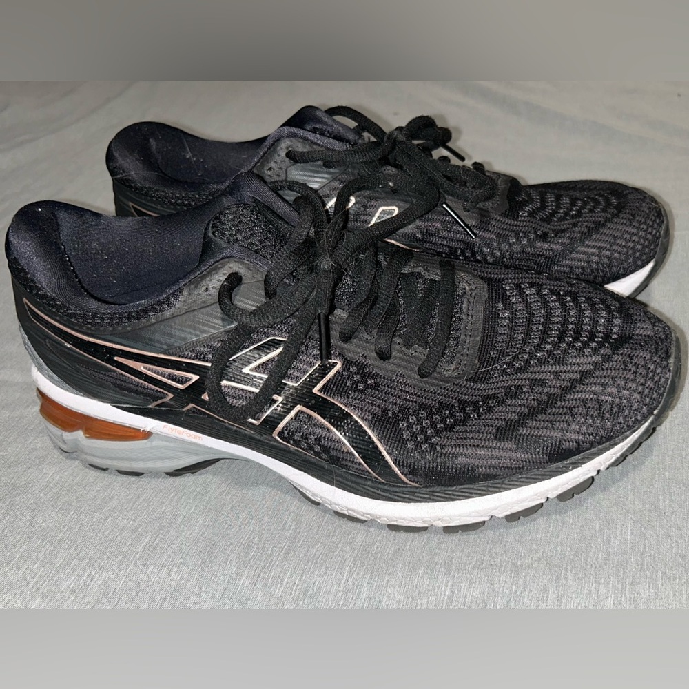 Asics Black and Silver Athletic Shoes